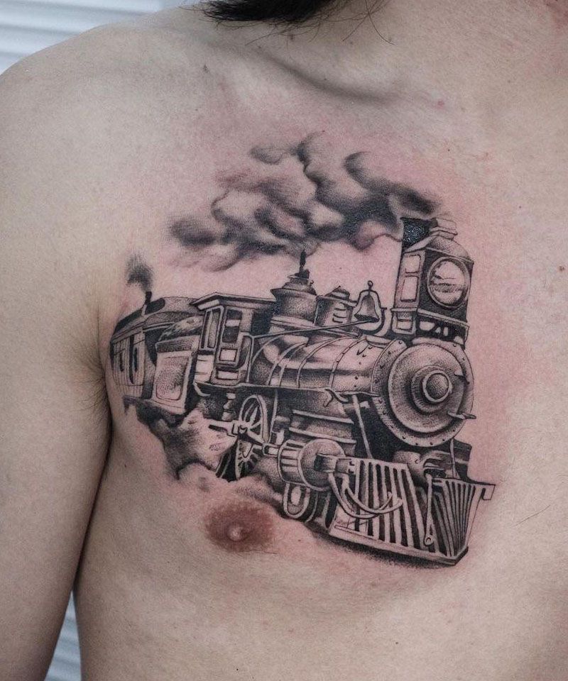 30 Unique Steam Engine Tattoos You Can Copy