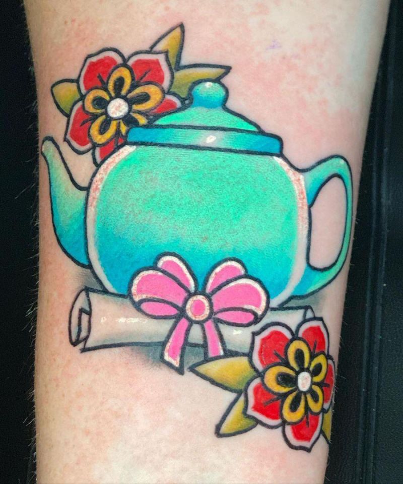 30 Pretty Teapot Tattoos For Your Inspiration