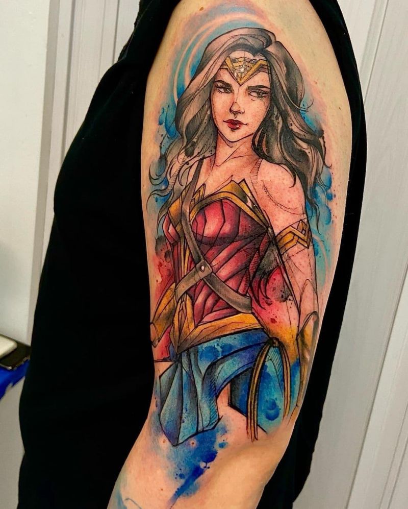 30 Pretty Wonder Woman Tattoos For Your Inspiration