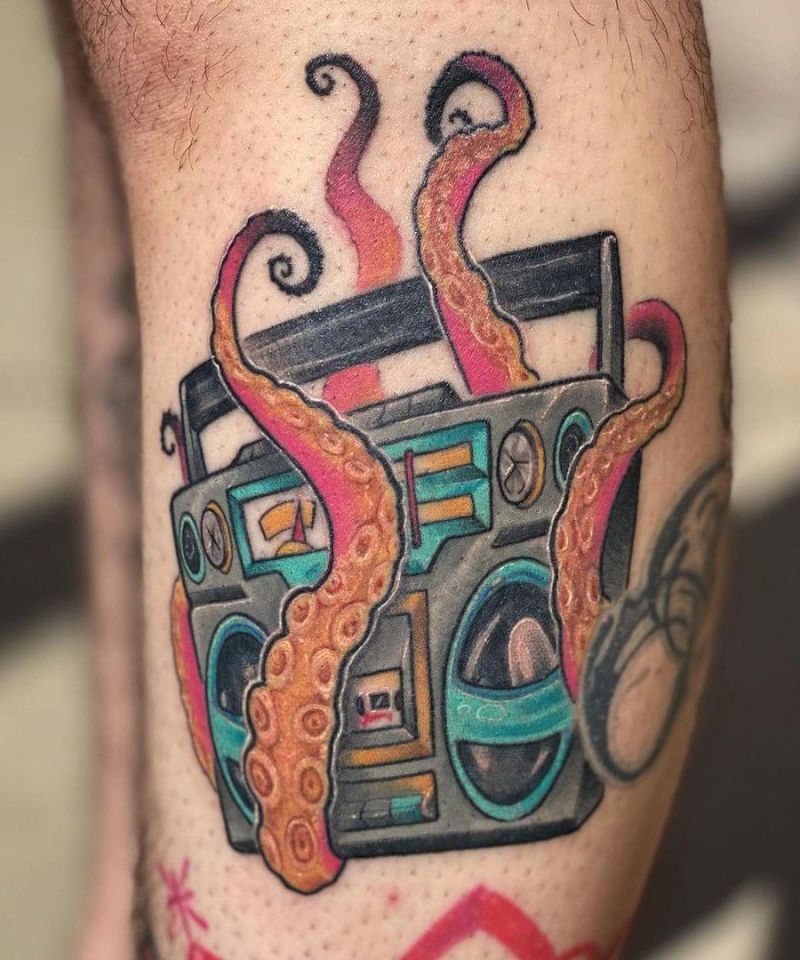 30 Pretty Boombox Tattoos You Can Copy