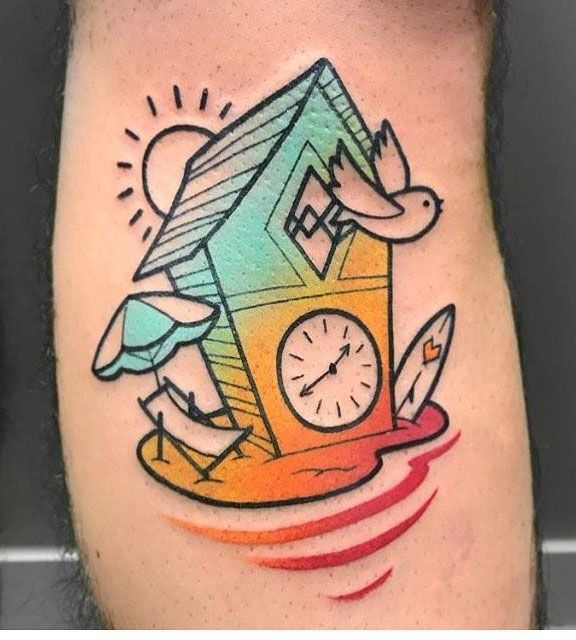 30 Pretty Cuckoo Clock Tattoos You Must Try