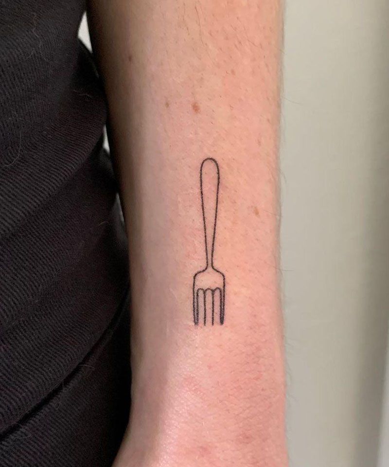 30 Pretty Fork Tattoos You Can't Help Trying