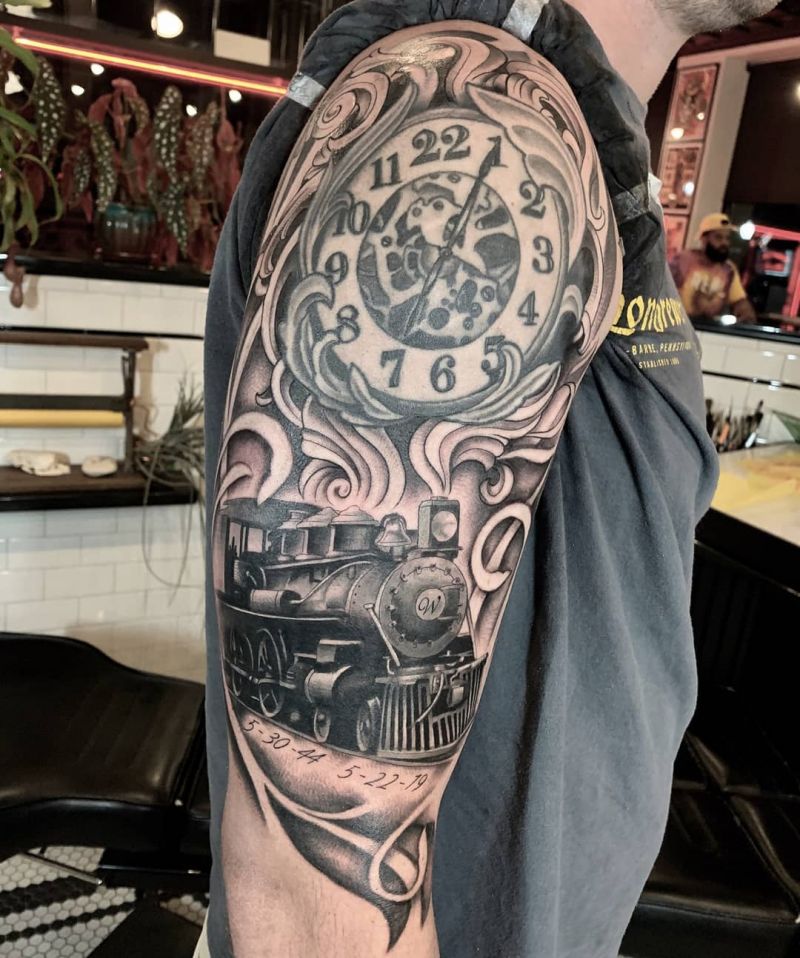 30 Unique Steam Engine Tattoos You Can Copy