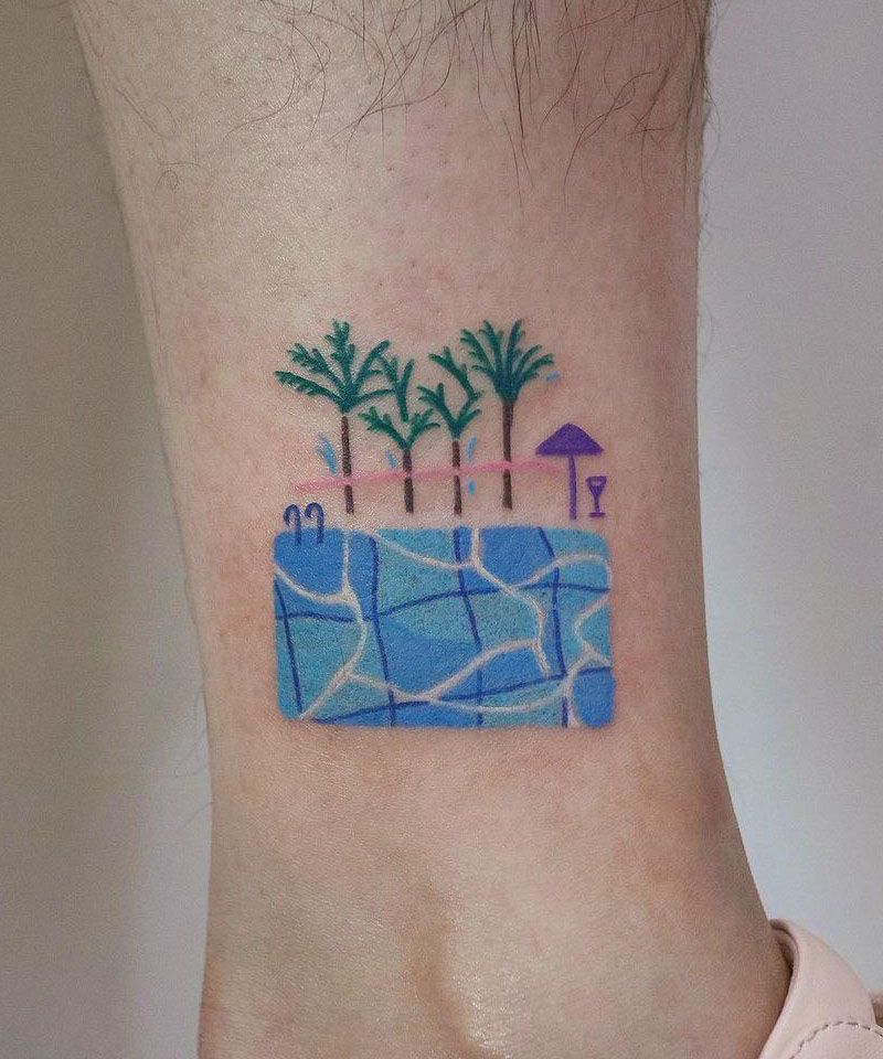 30 Pretty Swimming Pool Tattoos You Can Copy