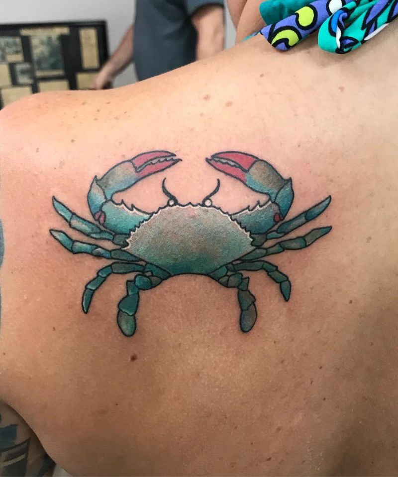 30 Pretty Blue Crab Tattoos You Must Love