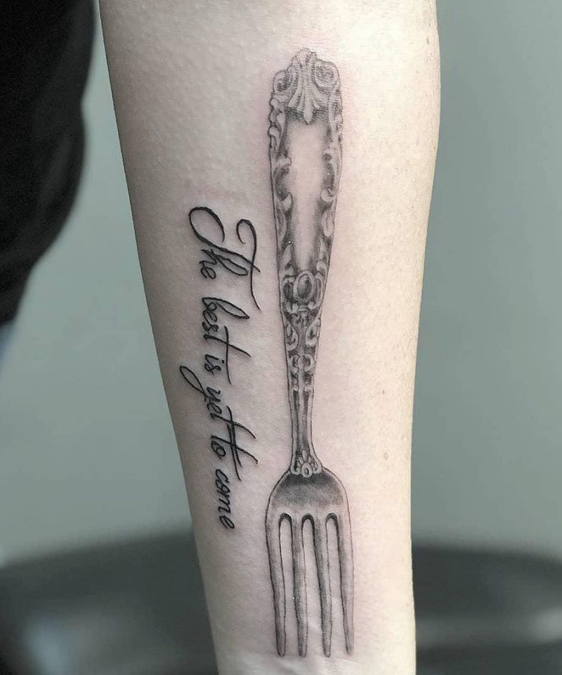 30 Pretty Fork Tattoos You Can't Help Trying