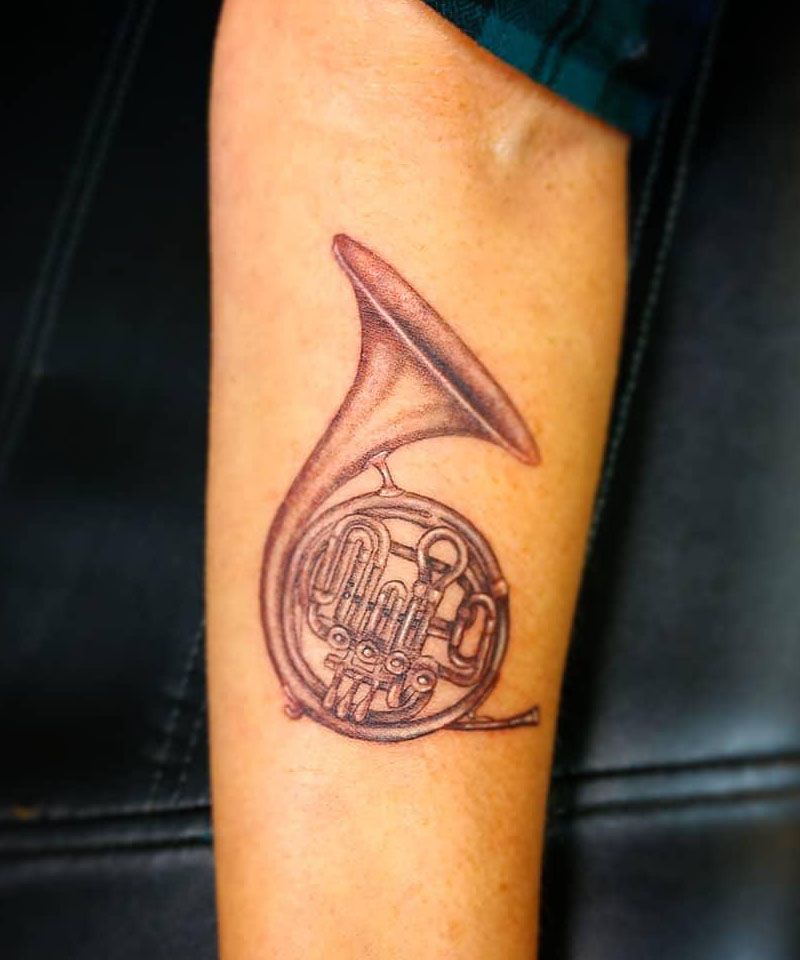 30 Pretty French Horn Tattoos You Can Copy