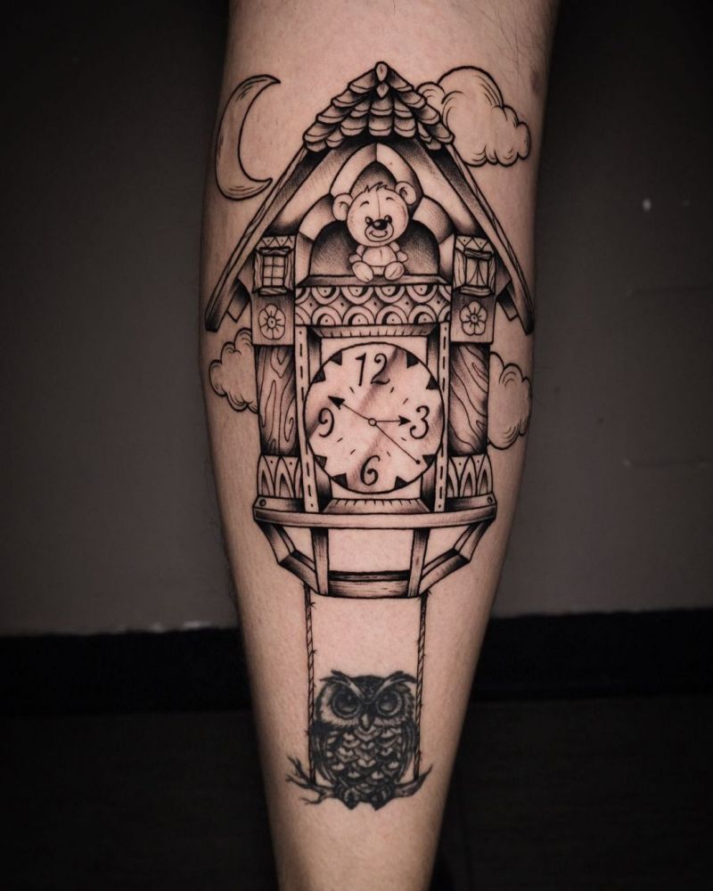 30 Pretty Cuckoo Clock Tattoos You Must Try