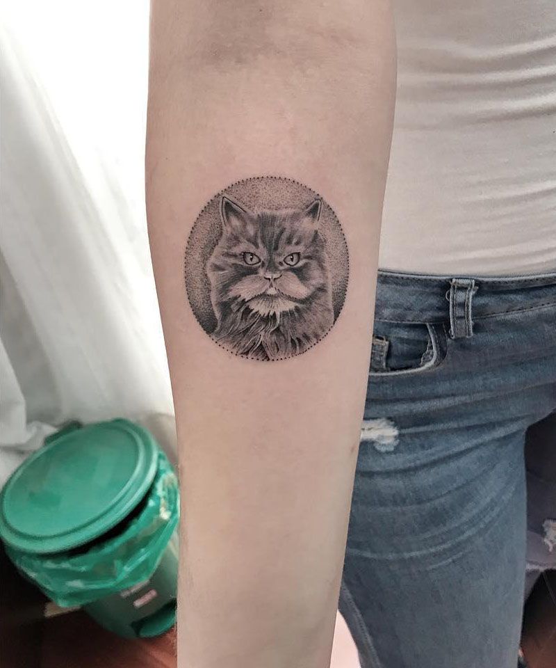 30 Cute Persian Cat Tattoos You Will Love