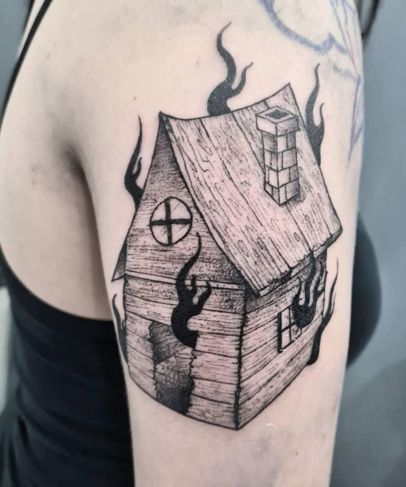 Unique Wooden House Tattoos You Can Copy