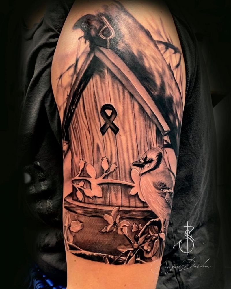 30 Unique Bird House Tattoos You Can Copy