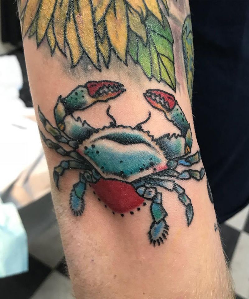 30 Pretty Blue Crab Tattoos You Must Love