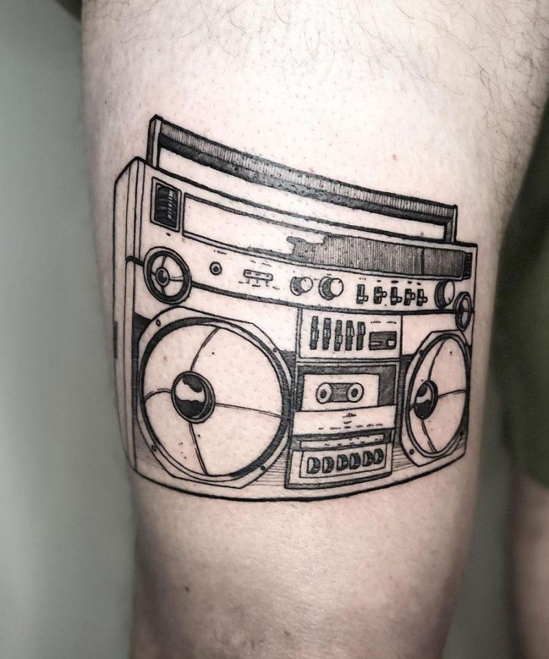 30 Pretty Boombox Tattoos You Can Copy