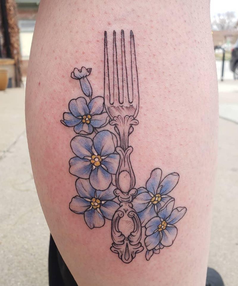 30 Pretty Fork Tattoos You Can't Help Trying