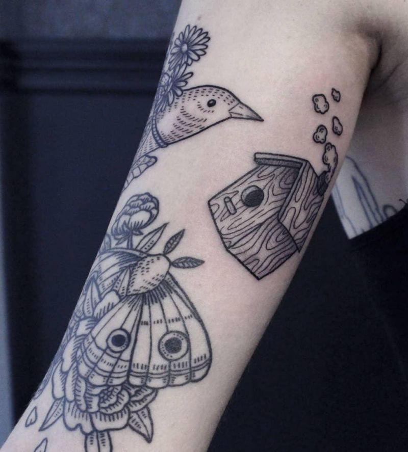 30 Unique Bird House Tattoos You Can Copy