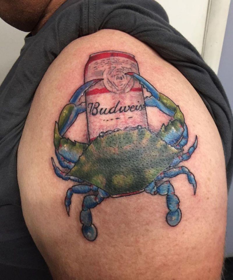 30 Pretty Blue Crab Tattoos You Must Love