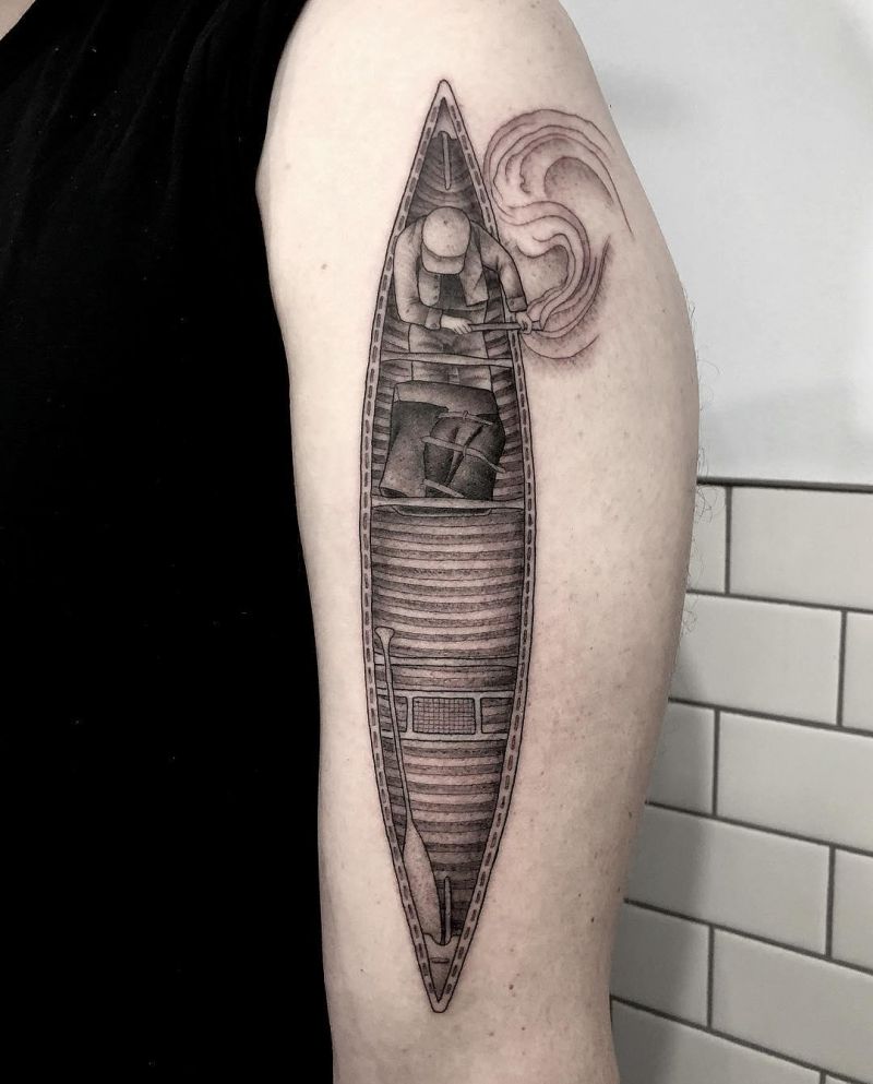 30 Unique Canoe Tattoos You Will Love