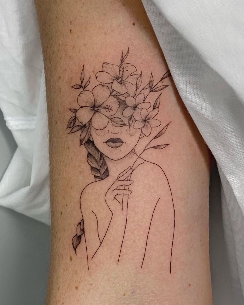 30 Pretty Flower Girl Tattoos You Can Copy