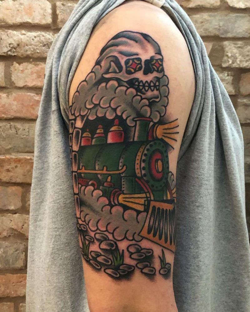 30 Unique Steam Engine Tattoos You Can Copy