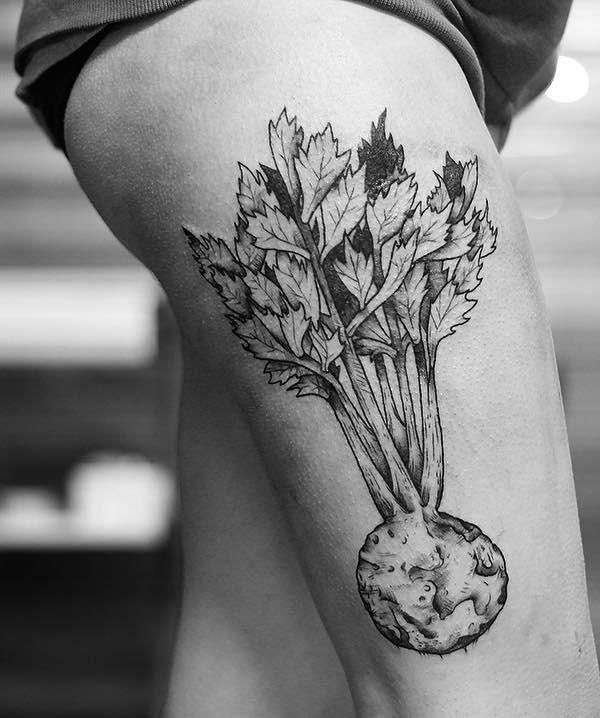 10 Pretty Celery Tattoos You Can Copy