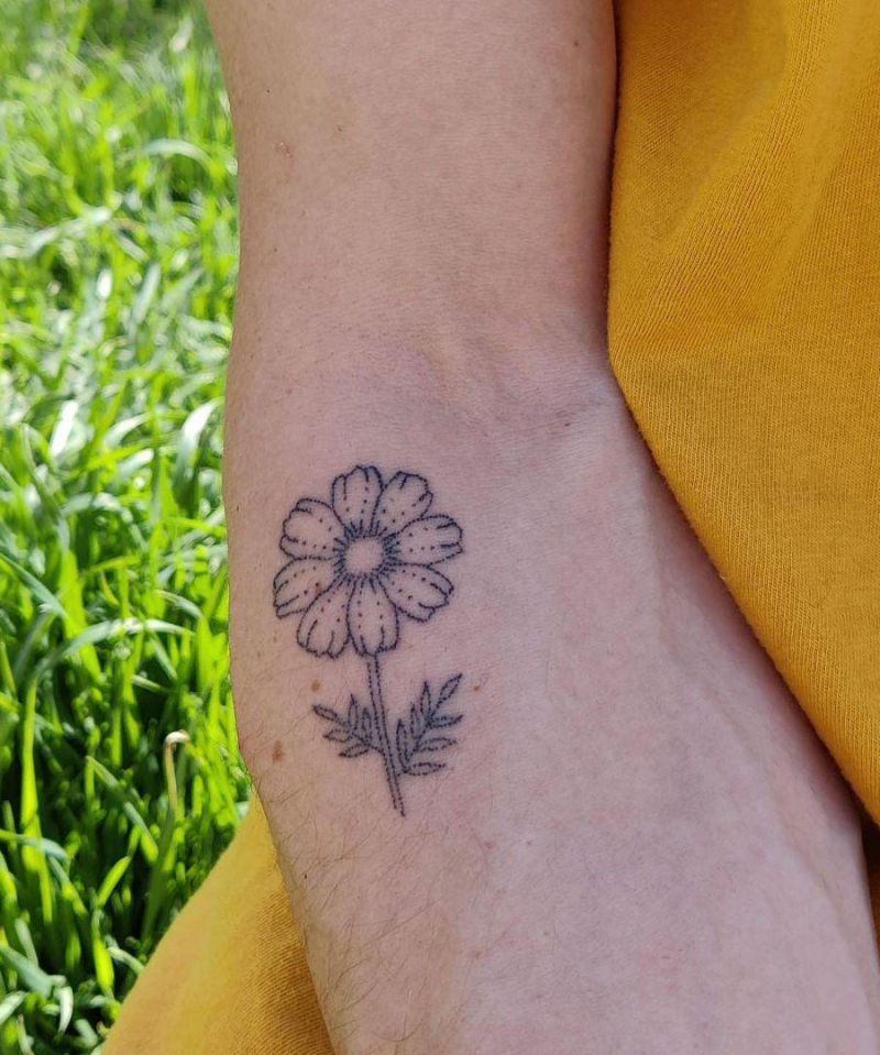 30 Pretty Cosmos Flower Tattoos For Your Inspiration