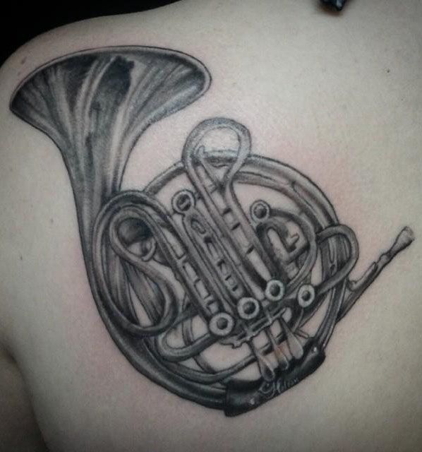 30 Pretty French Horn Tattoos You Can Copy