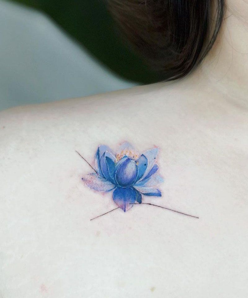 10+ Pretty Blue Lotus Tattoos Make You Beautiful