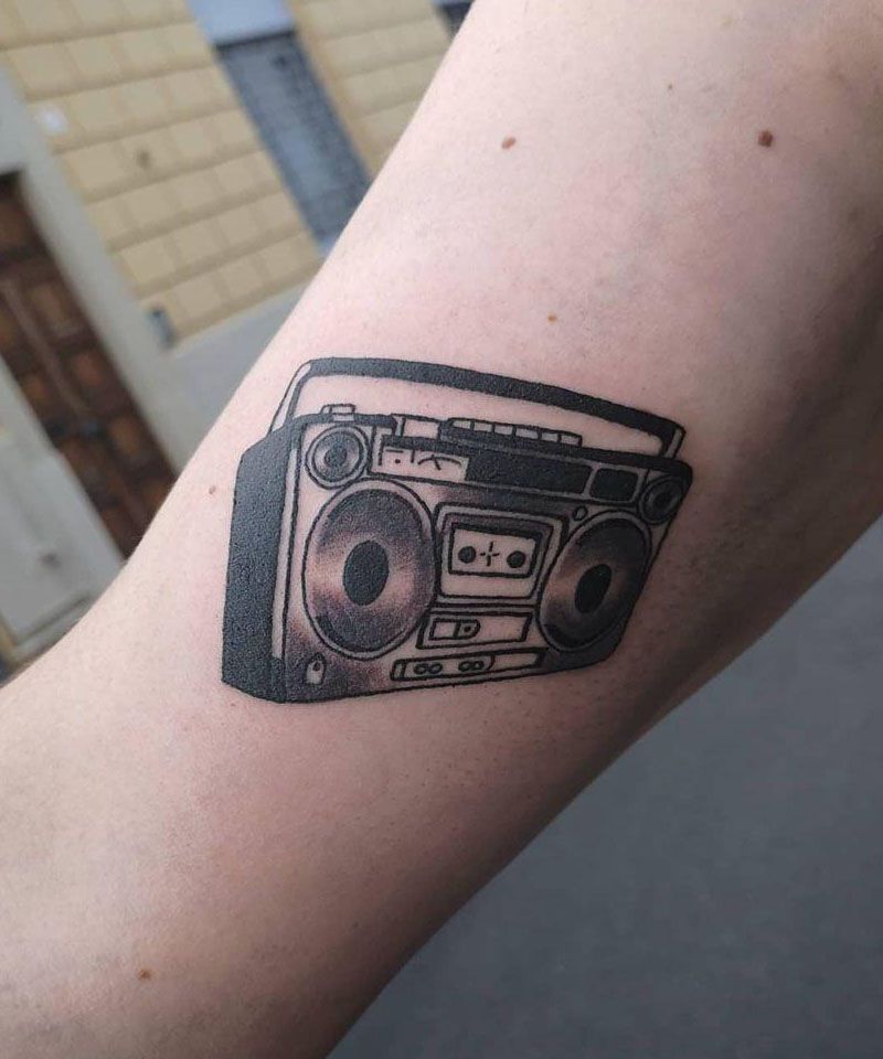 30 Pretty Boombox Tattoos You Can Copy