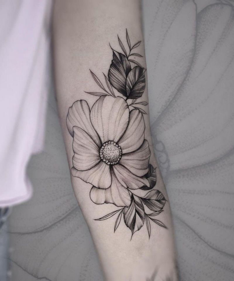 30 Pretty Cosmos Flower Tattoos For Your Inspiration