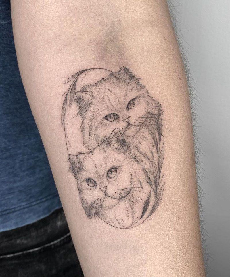 30 Cute Persian Cat Tattoos You Will Love