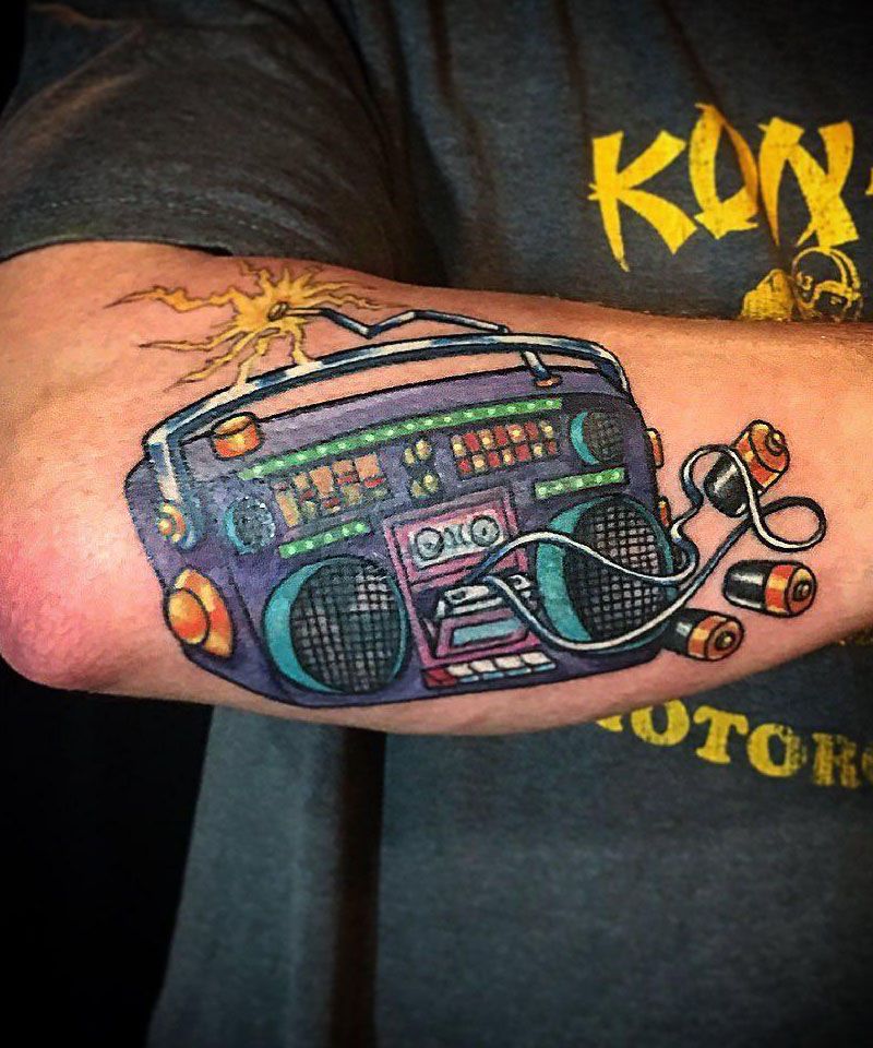 30 Pretty Boombox Tattoos You Can Copy