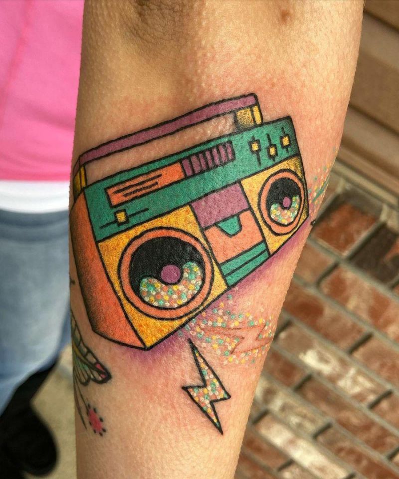 30 Pretty Boombox Tattoos You Can Copy