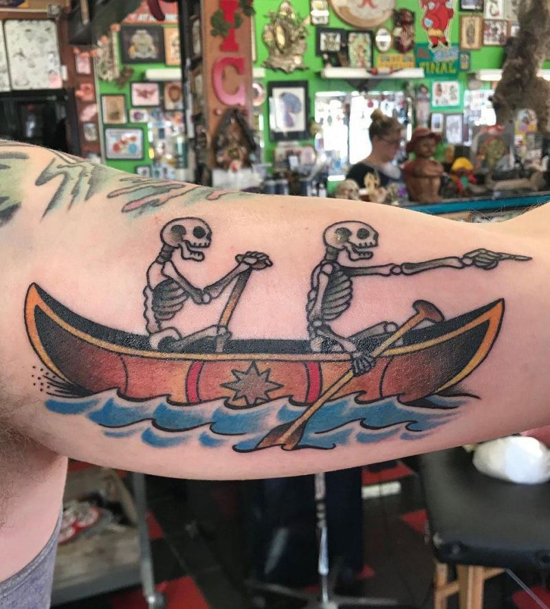 30 Unique Canoe Tattoos You Will Love