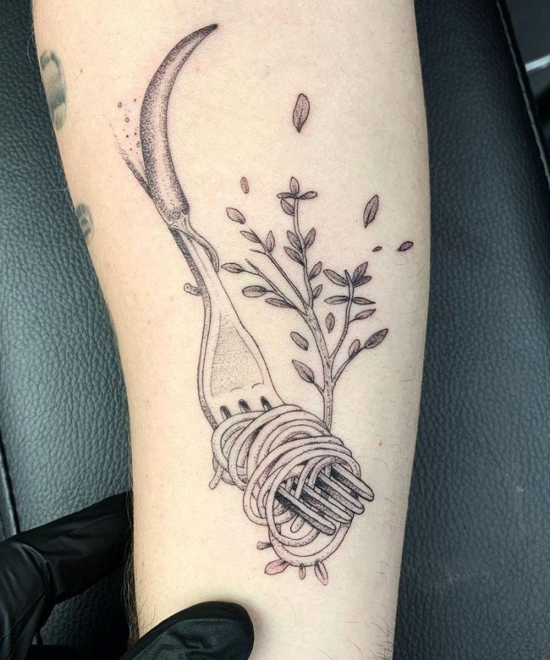 30 Pretty Fork Tattoos You Can't Help Trying