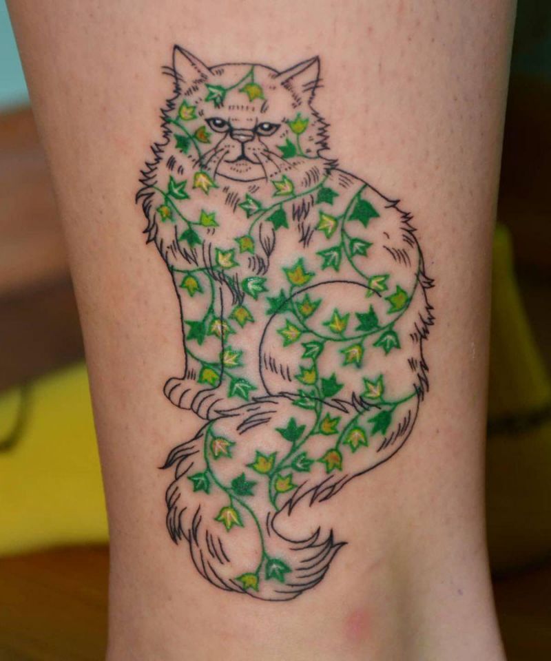 30 Cute Persian Cat Tattoos You Will Love