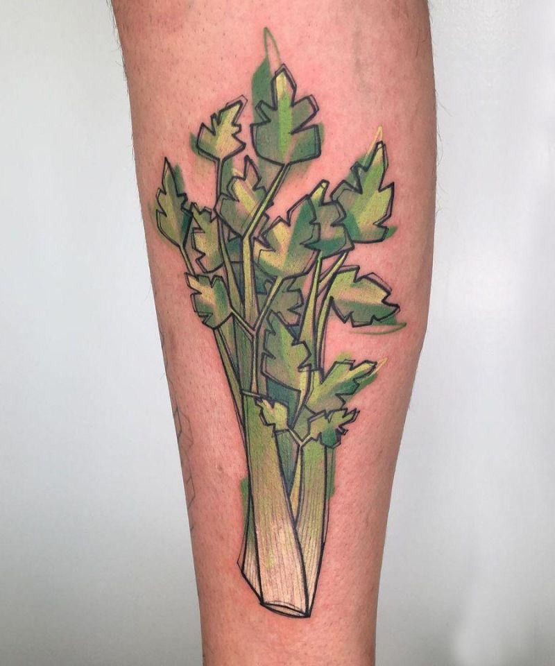 10 Pretty Celery Tattoos You Can Copy