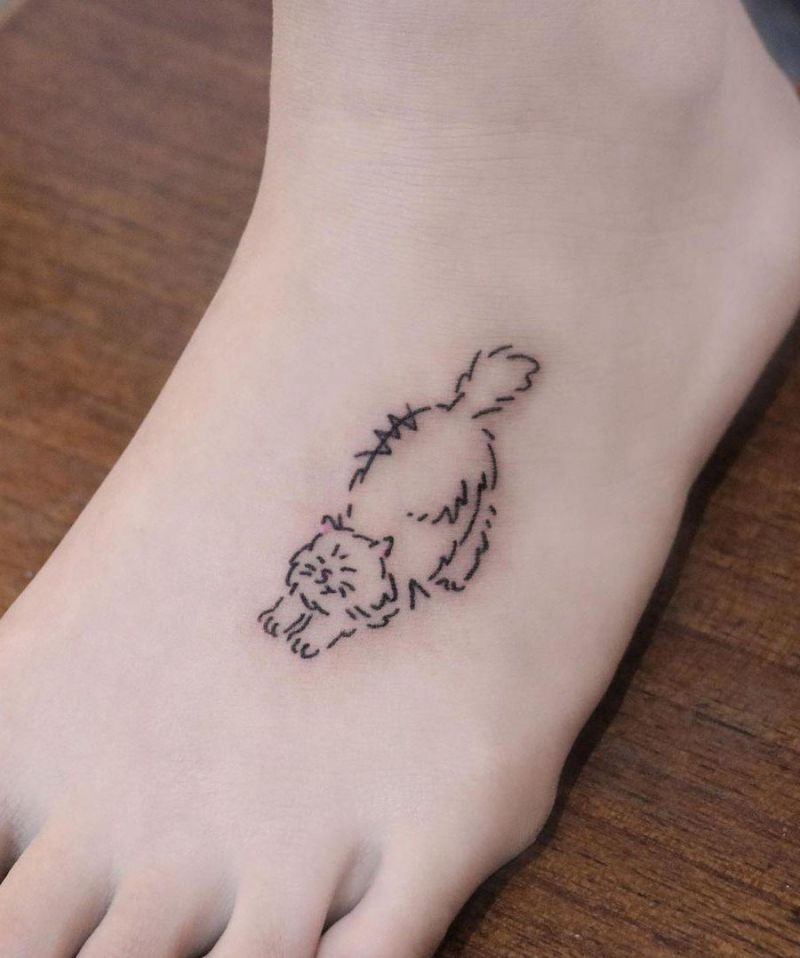 30 Cute Persian Cat Tattoos You Will Love