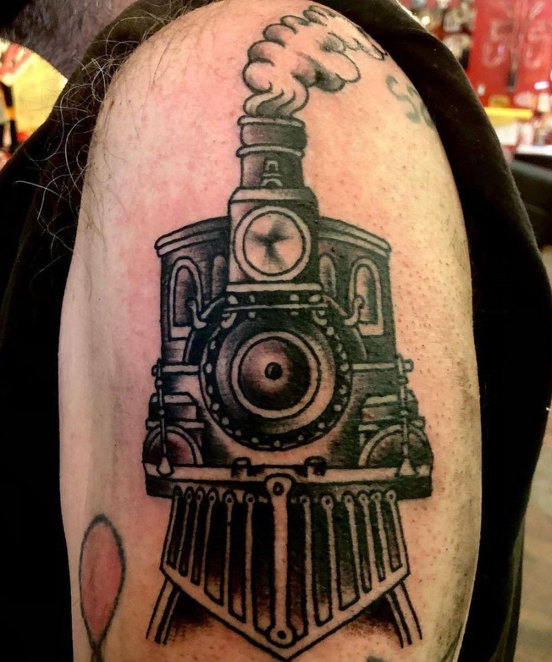 30 Unique Steam Engine Tattoos You Can Copy