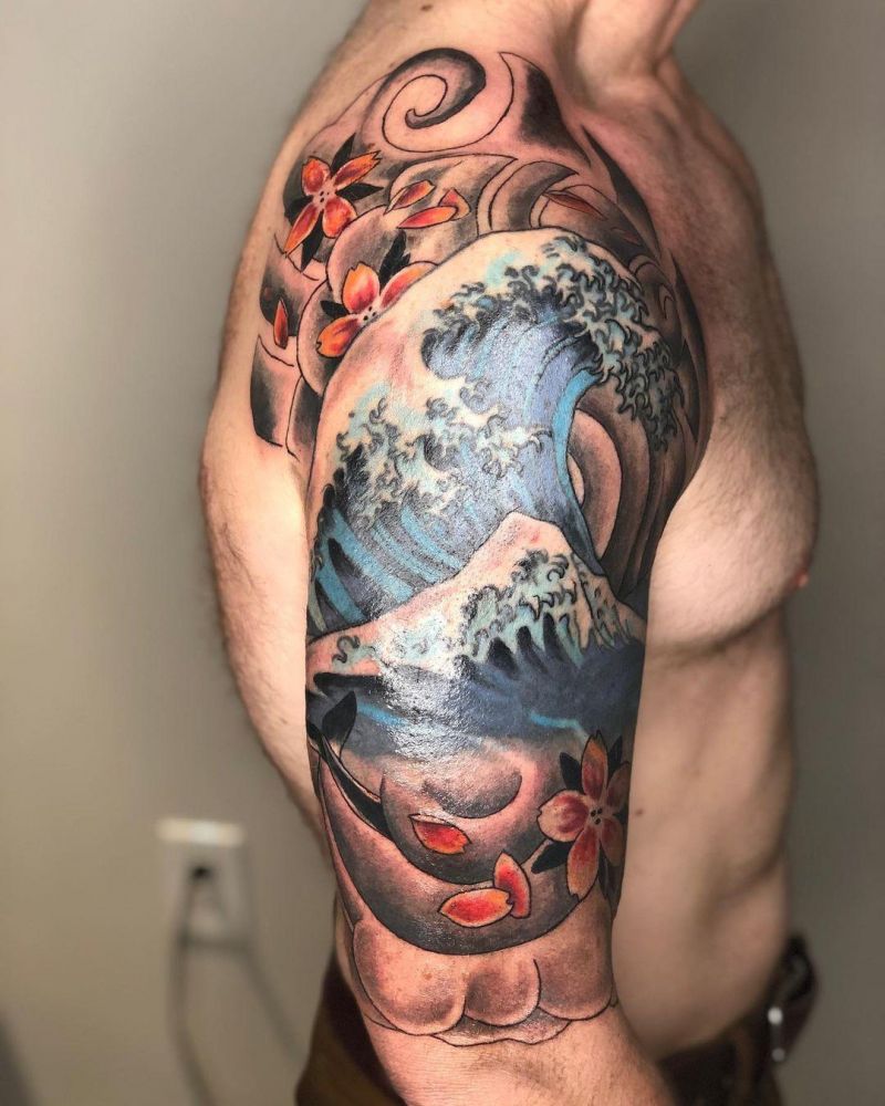 30 Pretty Great Wave Tattoos Improve Your Temperament