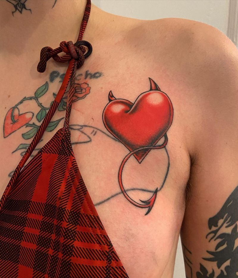 23 Unique Devil Heart Tattoos You Can Copy