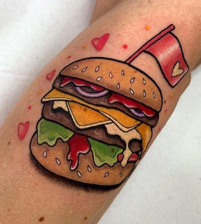 30 Unique Hamburger Tattoos to Inspire You