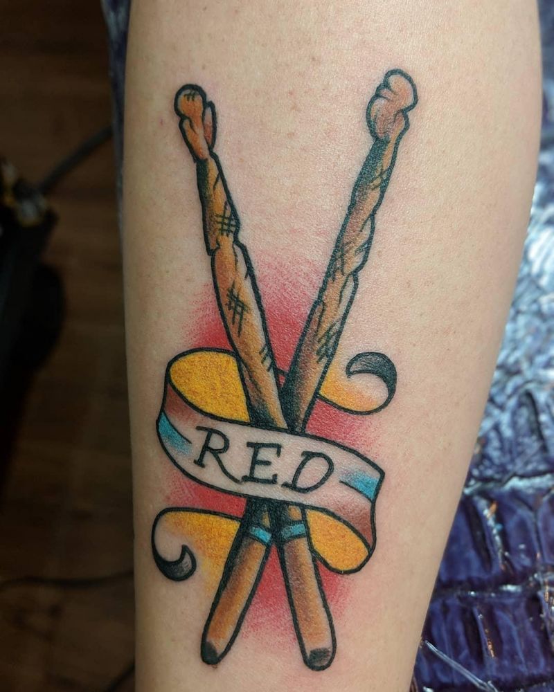 30 Unique Drumstick Tattoos to Inspire You