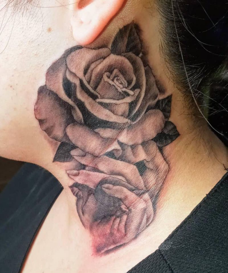 30 Unique Hand Holding Rose Tattoos You Must Love