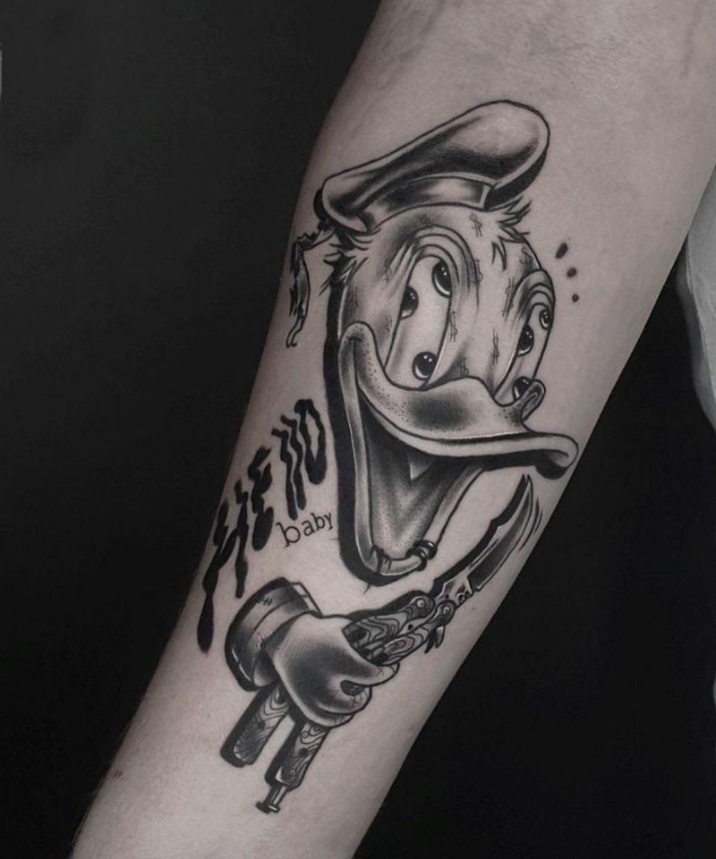 30 Cute Donald Duck Tattoos for Your Inspiration