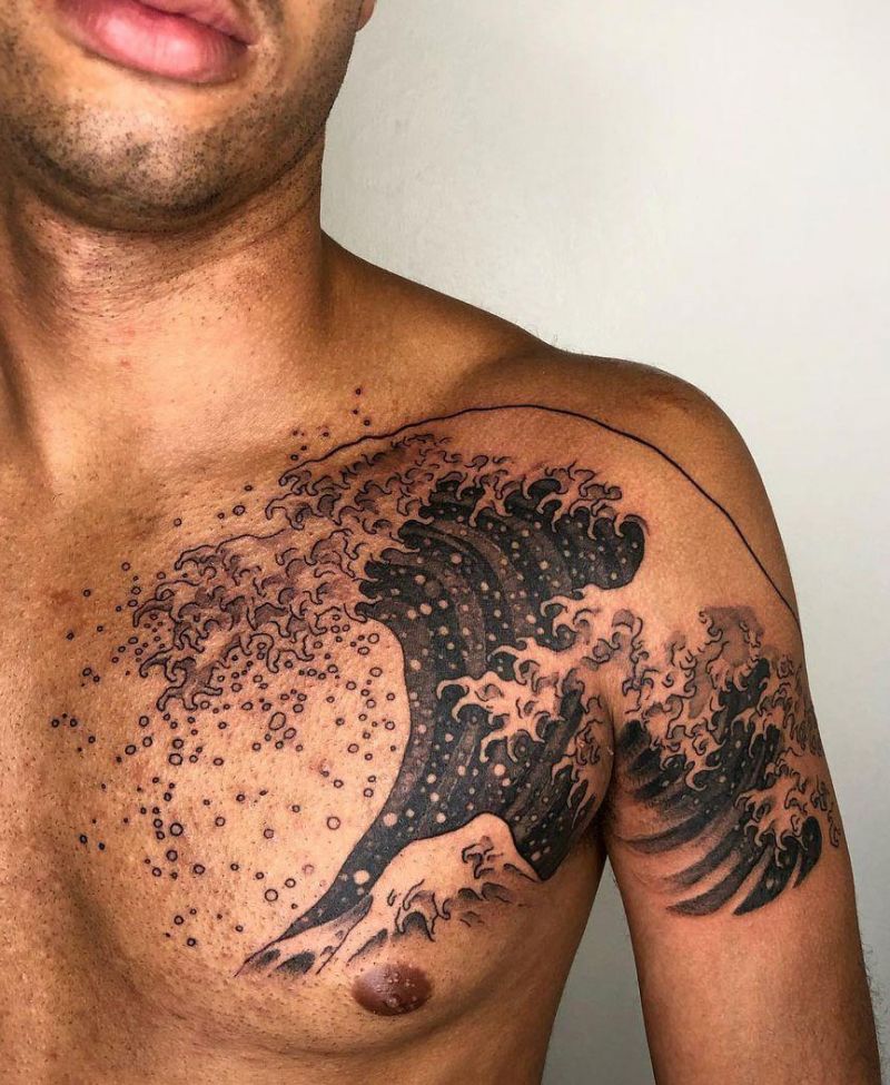 30 Pretty Great Wave Tattoos Improve Your Temperament