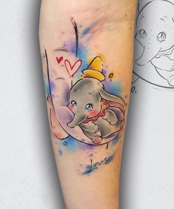 30 Cute Dumbo Tattoos for Your Inspiration