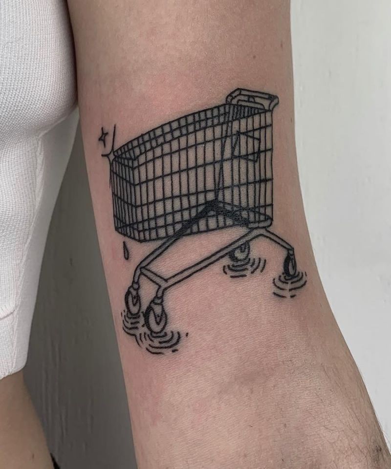 30 Unique Shopping Cart Tattoos You Can Copy