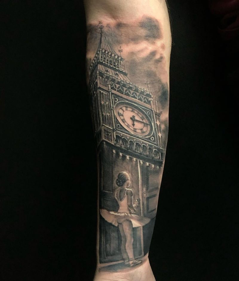 30 Unique Big Ben Tattoos Give You Inspiration