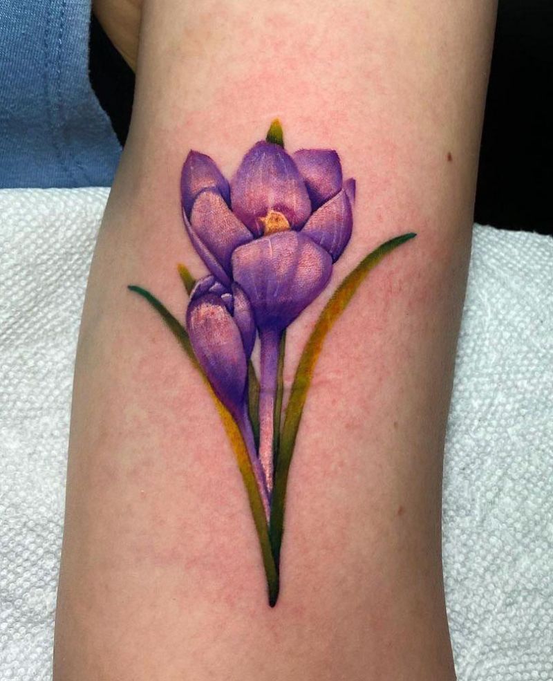 30 Pretty Crocus Tattoos You Must Love