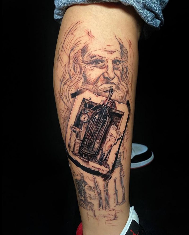 30 Great Leonardo Da Vinci Tattoos You Will Love